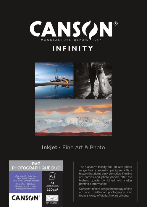 CANSON® INFINITY RAG PHOTOGRAPHIQUE DUO 220 GSM - MATTE