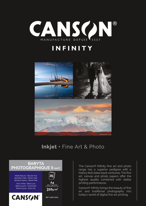 CANSON® INFINITY BARYTA PHOTOGRAPHIQUE II MATT 310 GSM