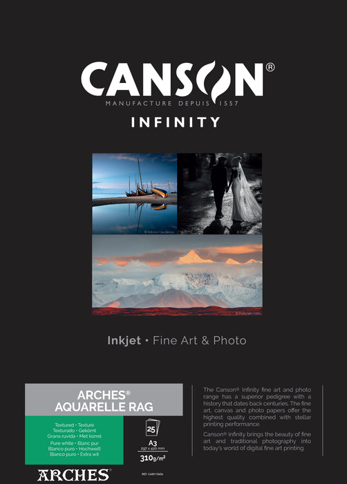 CANSON® INFINITY ARCHES® AQUARELLE RAG 310GSM - MATTE