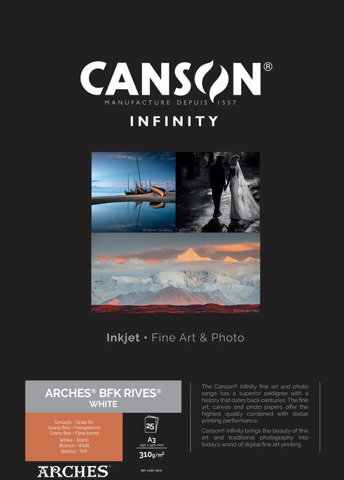 CANSON® INFINITY ARCHES® BFK RIVES® WHITE 310GSM - MATTE