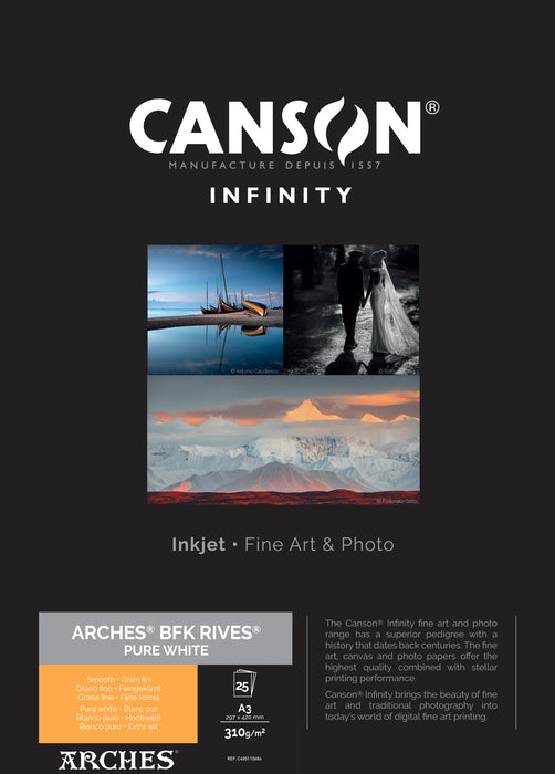 CANSON® INFINITY ARCHES® BFK RIVES® PURE WHITE 310GSM - MATTE