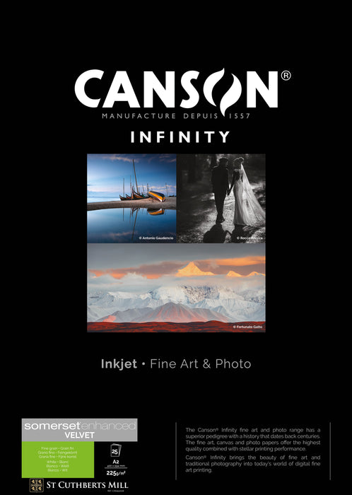 CANSON® INFINITY SOMERSET ENHANCED VELVET WHITE 225 GSM