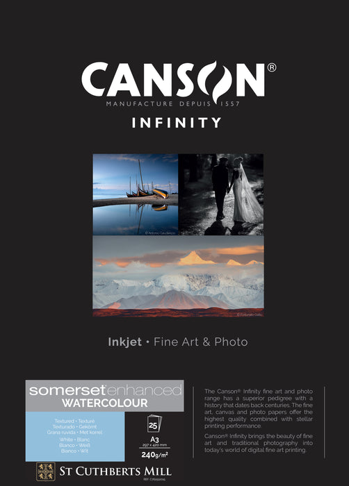 CANSON® INFINITY SOMERSET ENHANCED WATERCOLOUR WHITE 240GSM